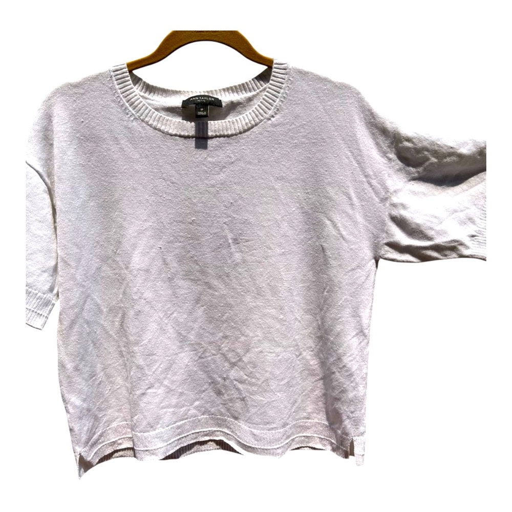 Ann Taylor White Linen Top Size S Petite